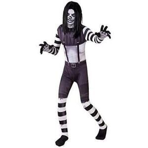 NEW Laughing Jack Morphcostumes Black White Costume Boy Medium 8-10 Bodysuit Wig